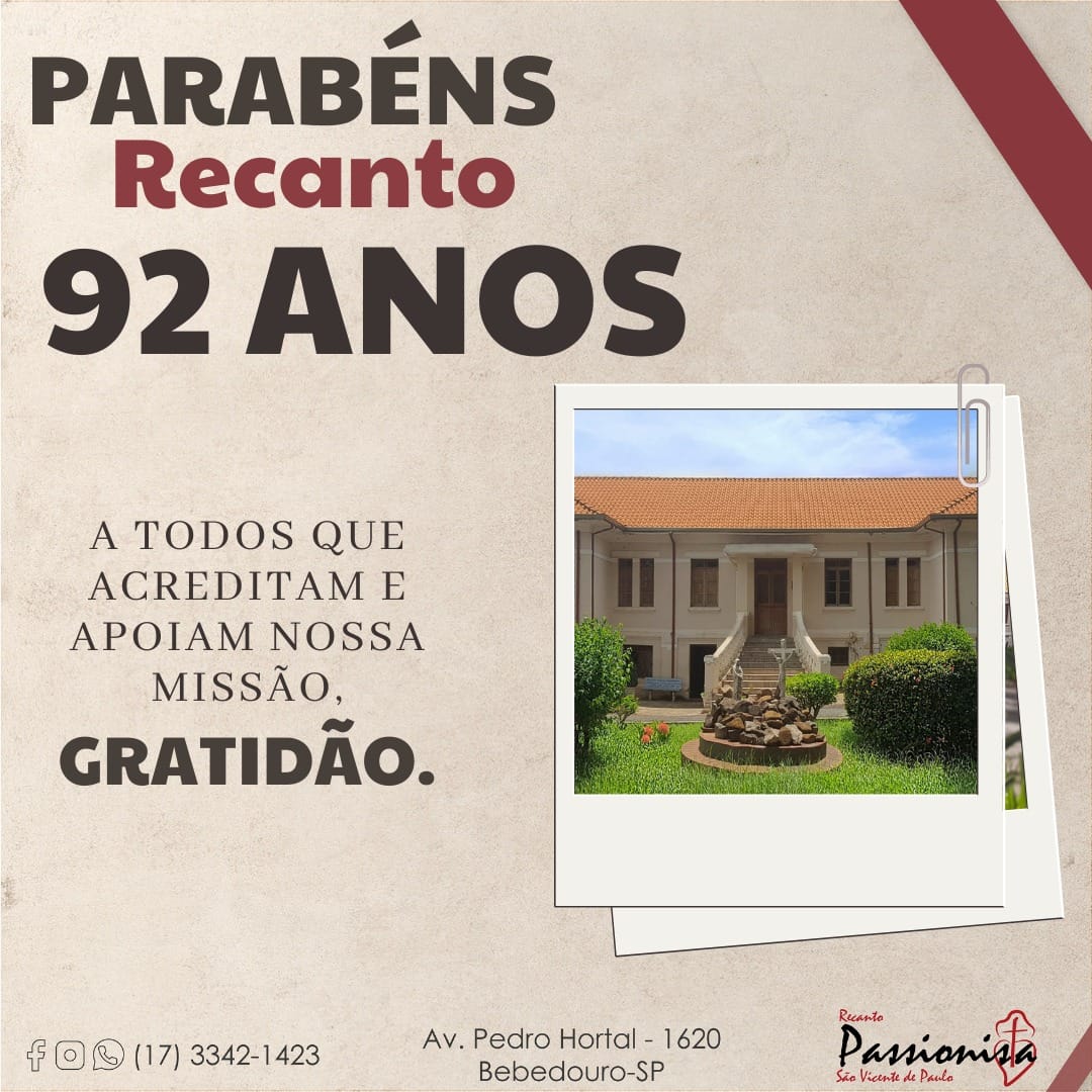 Parab�ns Recanto! 92 Anos 