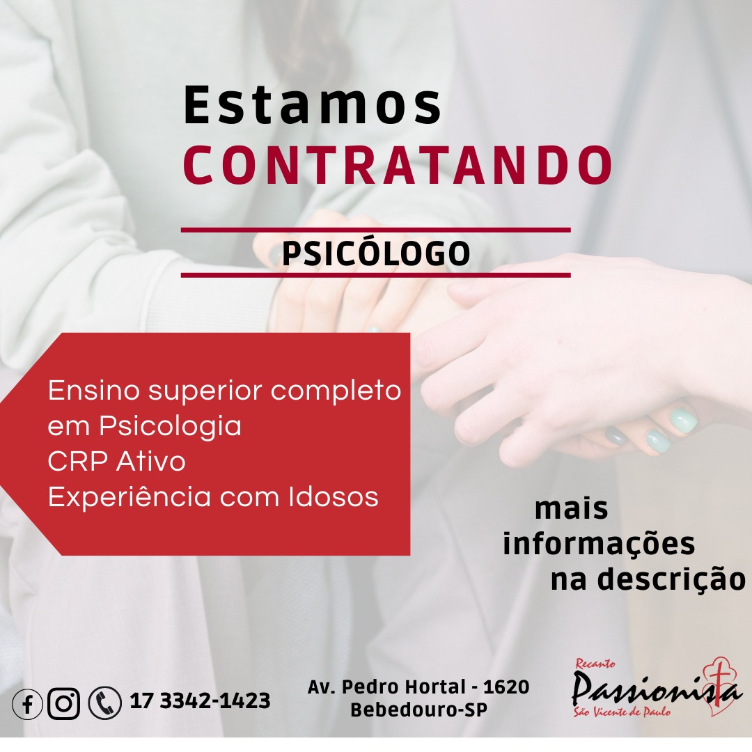Estamos contratando: Psic�logo 