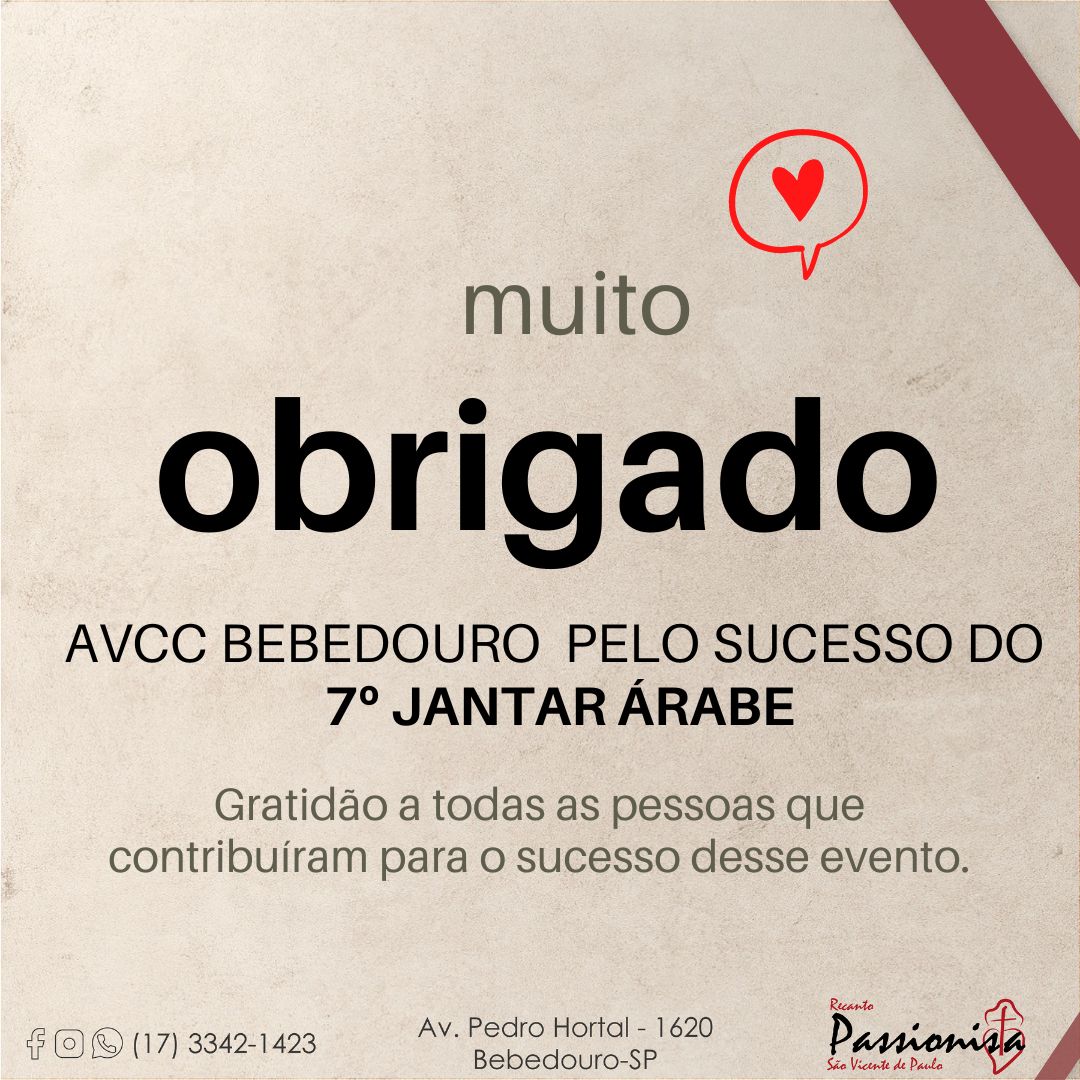 Agradecimento - 7� Jantar �rabe 